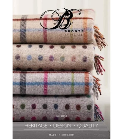 Plaid MULTISPOT Gris - Couverture canapé en laine mérinos Bronte by Moon anglaise plaid tartan ecossais 100 laine highland