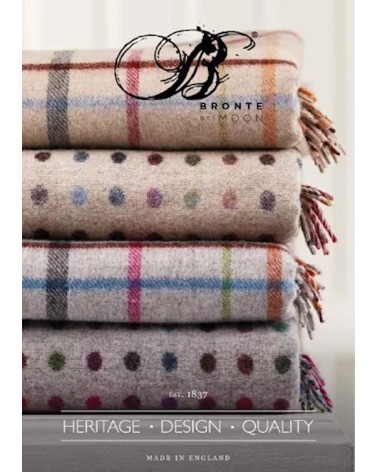 Plaid MULTISPOT Beige - Couverture en laine mérinos Bronte by Moon anglaise plaid tartan ecossais 100 laine highland