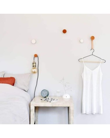Wood and Copper Coat hook / knob 5mm Paper