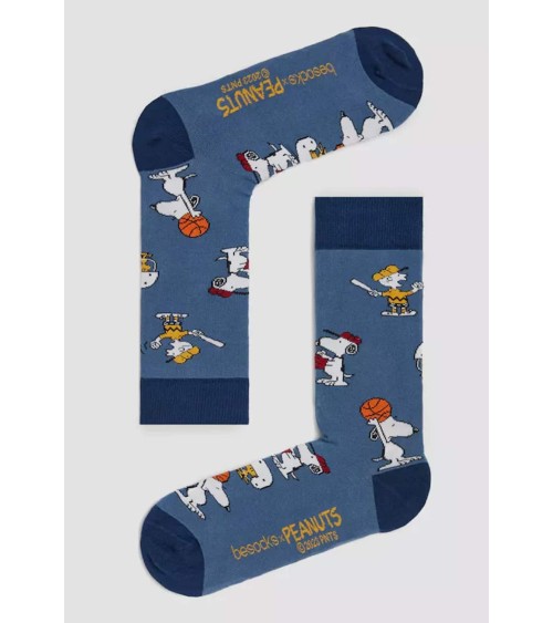 Socken - Be Snoopy Sports - Blau Besocks Socke lustige Damen Herren farbige coole socken mit motiv kaufen
