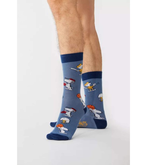 Socken - Be Snoopy Sports - Blau Besocks Socke lustige Damen Herren farbige coole socken mit motiv kaufen