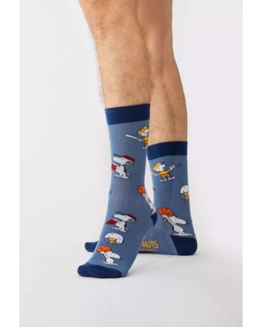 Calzini - Be Snoopy Sports - Blu Besocks calze da uomo per donna divertenti simpatici particolari