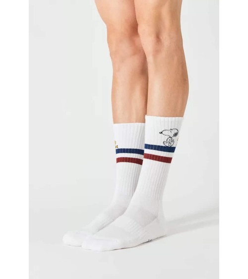 Be Snoopy Stripes - White sports socks Besocks funny crazy cute cool best pop socks for women men