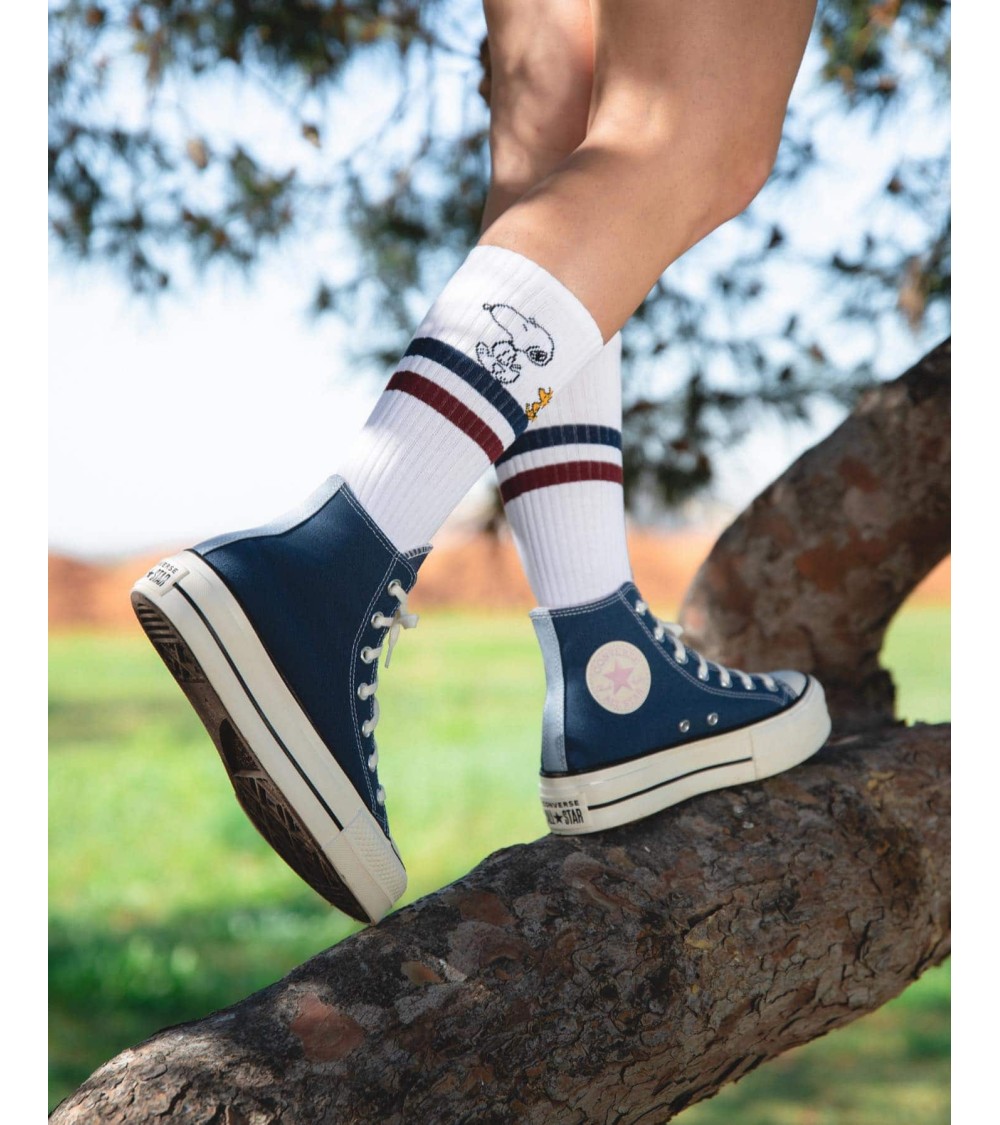 Be Snoopy Stripes - Chaussettes de sport blanches Besocks