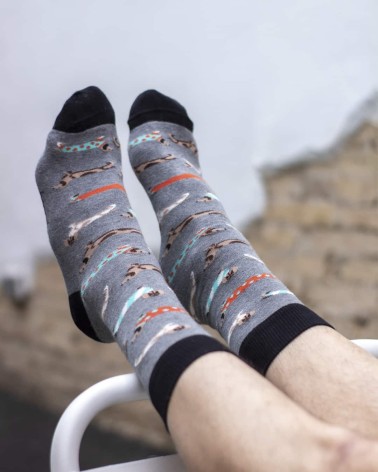 Chaussettes - BePets - Teckels - Gris Besocks jolies pour femme originales pour homme chausset rigolotes drole Suisse