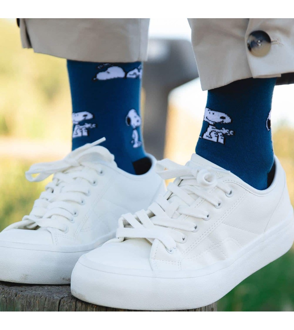 Chaussettes - Be Snoopy - Bleu Besocks jolies chausset pour homme femme fantaisie drole originales