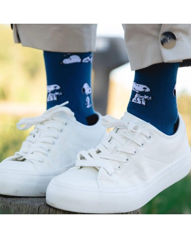 Chaussettes - Be Snoopy - Bleu Besocks jolies pour femme originales pour homme chausset rigolotes drole Suisse