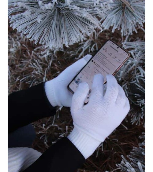 Guanti di lana tattili Perinne - Nero Maison Bonnefoy idea regalo svizzera