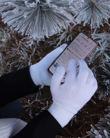 Gants tactiles en laine Perinne - Vert Forêt Maison Bonnefoy idée cadeau original suisse