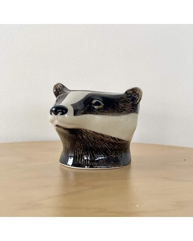 Badger - Eggcup Quail Ceramics cute egg cup holder