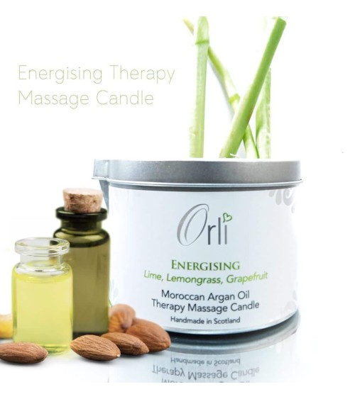 Therapy massage oil candle - Energising Orli Massage Candles handmade candle store
