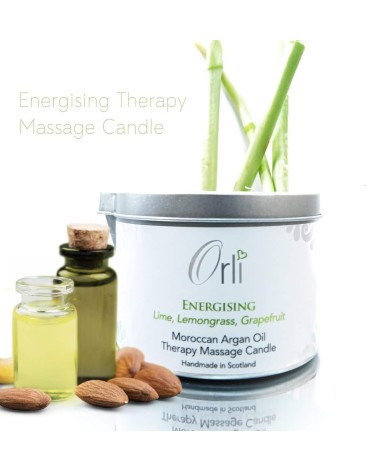 Therapy massage oil candle - Energising Orli Massage Candles handmade candle store