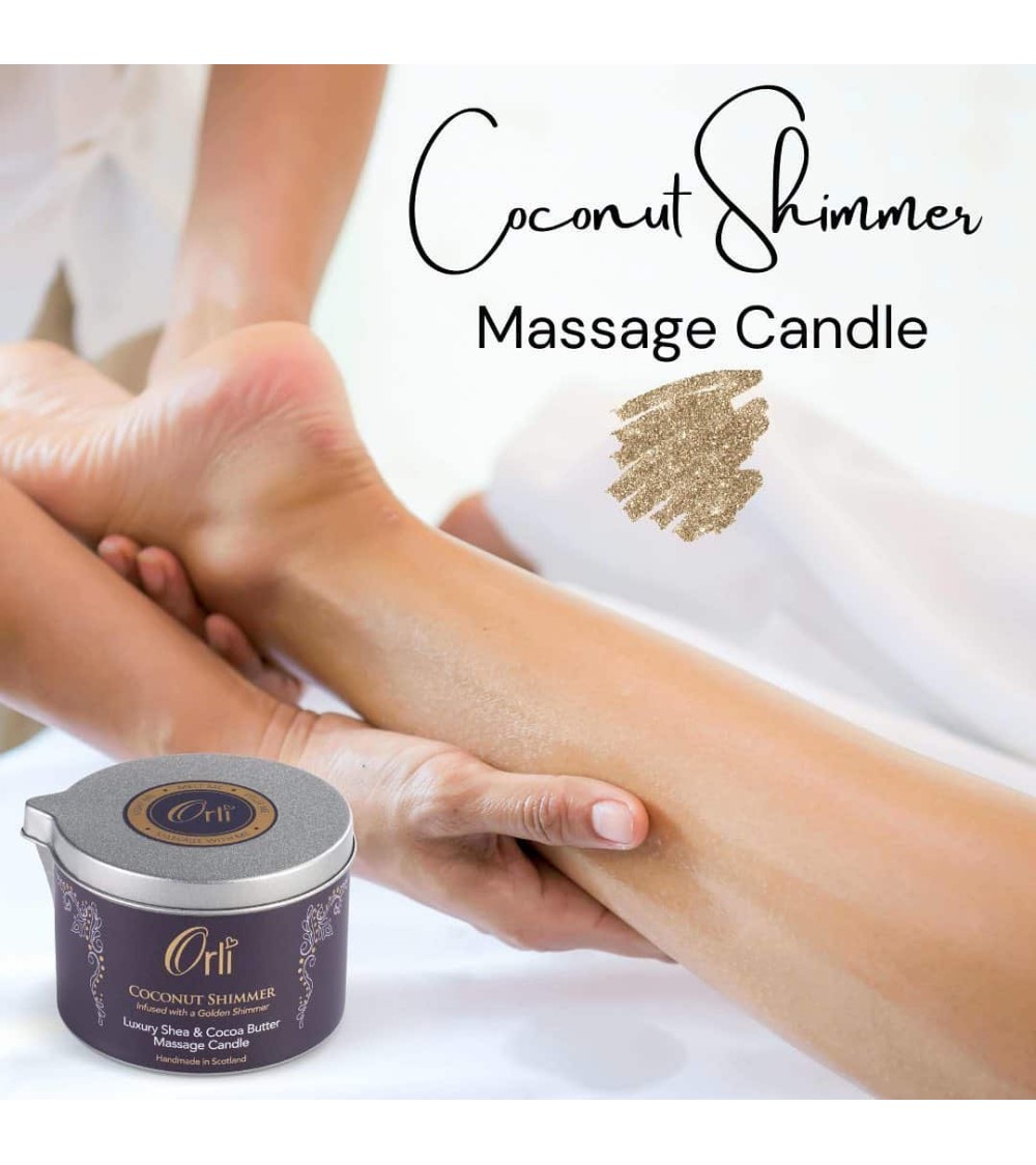Noix de coco - Bougie huile de massage scintillante professionnelle bougies massantes suisse