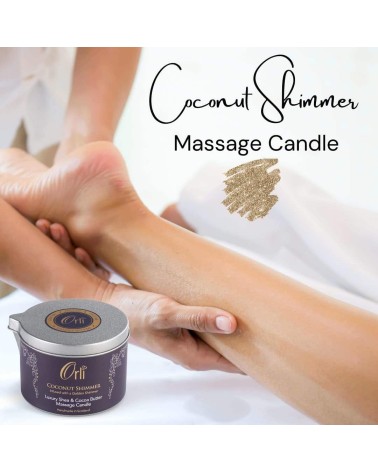 Noix de coco - Bougie huile de massage scintillante professionnelle bougies massantes suisse
