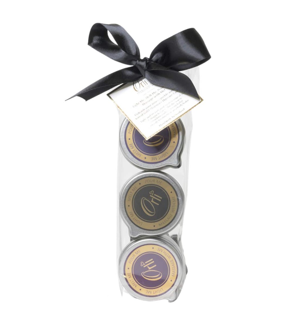 Gold Shimmer - Trio de Bougies huile de massage thérapeutique professionnelle bougies massantes suisse