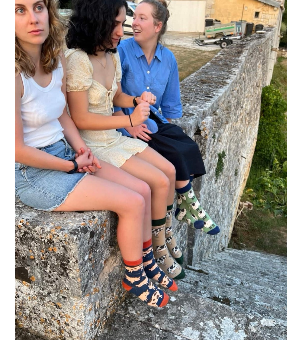 Sauvez les Vaches - Chaussettes en bambou Bare Kind jolies pour femme originales pour homme chausset rigolotes drole Suisse