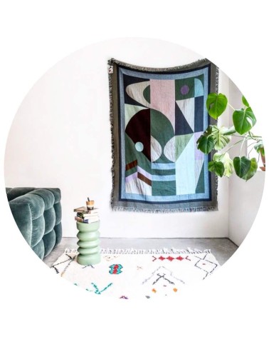 Space Odyssey Neptune - Woven cotton blanket House of Hopstock best cozy soft throws and blankets for sofa