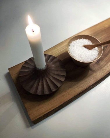 Daggkåpa - Wood candle holder - Walnut MYLHTA tealight candle house design
