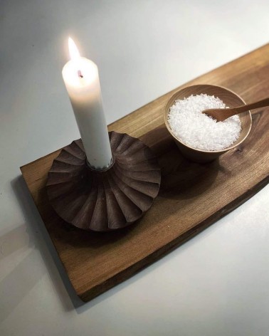 Daggkåpa - Bougeoir en bois - Noyer MYLHTA porte bougie design designer