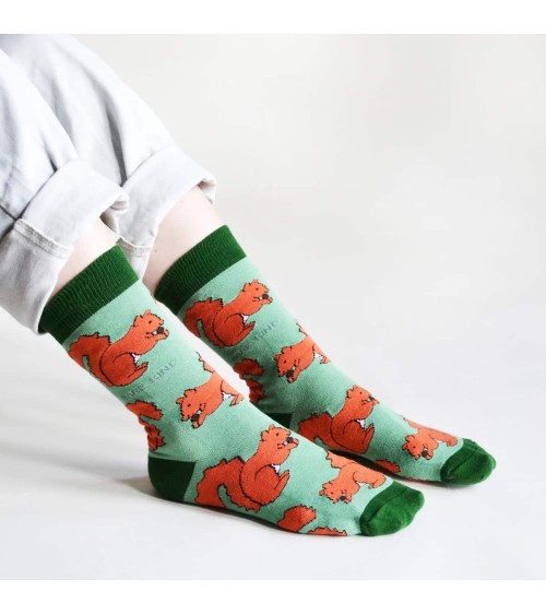 Rettet die Eichhörnchen - Bambus Socken Bare Kind Socke lustige Damen Herren farbige coole socken mit motiv kaufen