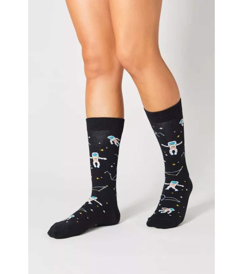 BeCosmos - Calzini neri Besocks calze da uomo per donna divertenti simpatici particolari