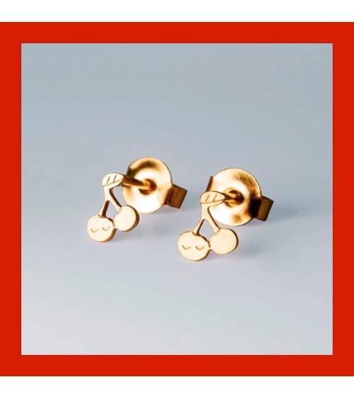 Cherries - Gold plated earrings Adorabili Paris cute fashion design designer for women