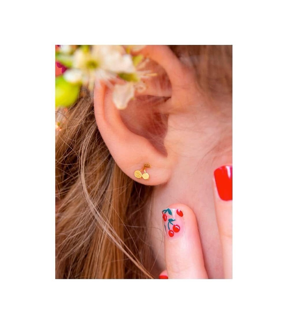 Cherries - Gold plated earrings Adorabili Paris cute fashion design designer for women