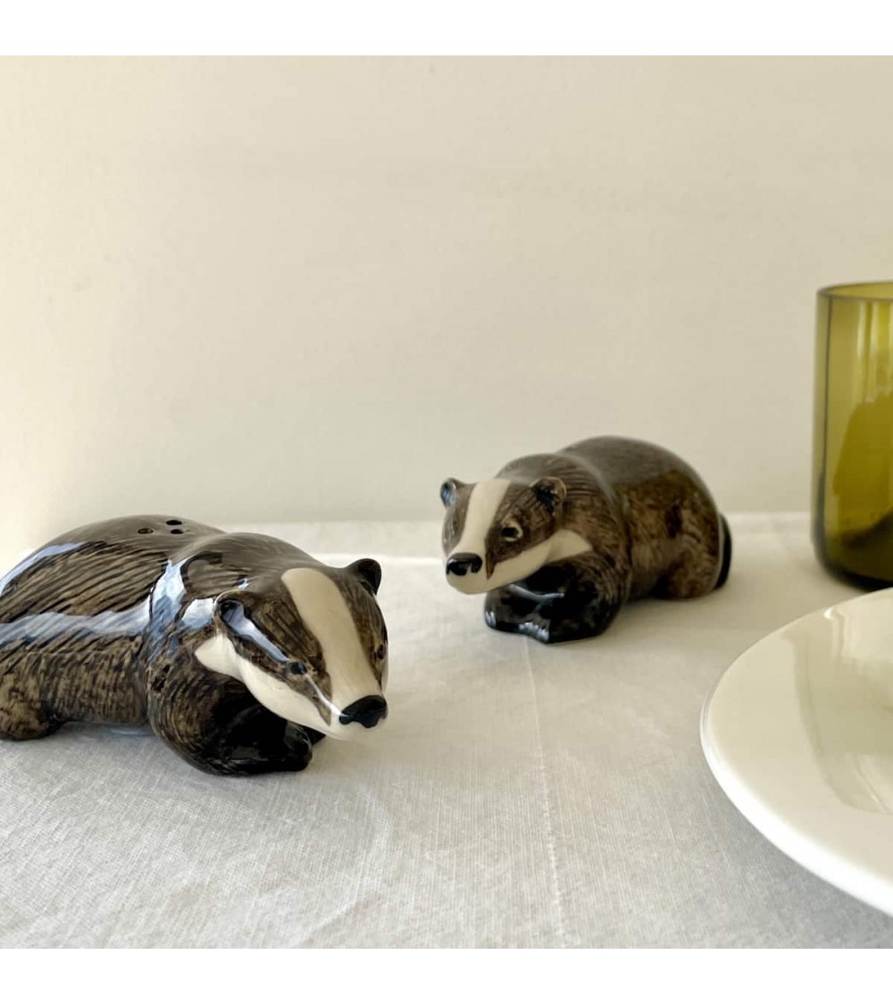 Blaireau - Salière et Poivrier Quail Ceramics design sel saliere poivrier salier poivrière