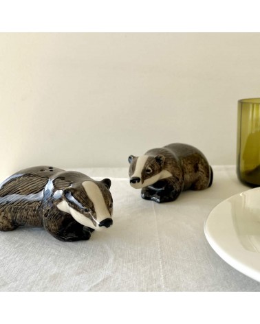 Blaireau - Salière et Poivrier Quail Ceramics design sel saliere poivrier salier poivrière