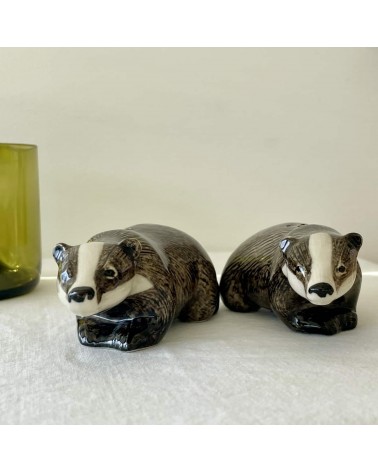 Blaireau - Salière et Poivrier Quail Ceramics design sel saliere poivrier salier poivrière