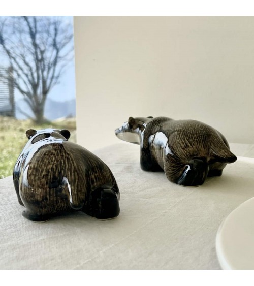 Blaireau - Salière et Poivrier Quail Ceramics design sel saliere poivrier salier poivrière