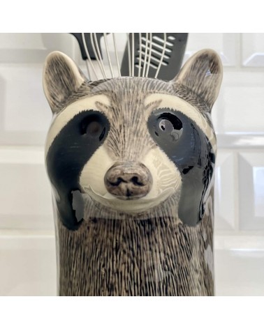 Raccoon - Ceramic Utensil Holder Quail Ceramics