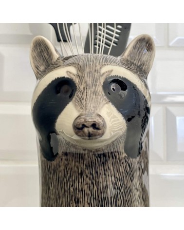 Raton Laveur - Pot à ustensiles de cuisine Quail Ceramics original suisse