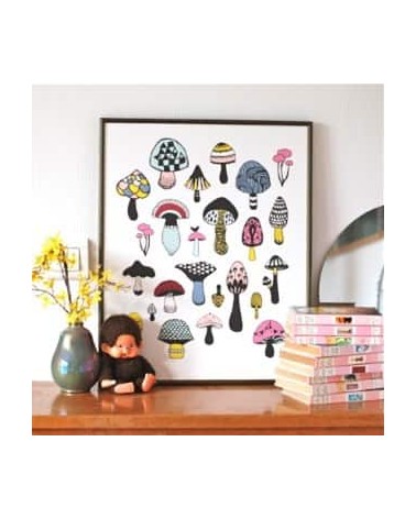 Champignons - Poster Hippstory mural affiche posters muraux design deco salon cuisine chambre enfant