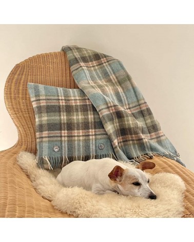 GLEN COE Aqua - Pure new wool blanket Bronte by Moon warm cozy soft sofa throw blanket picnic throws and blankets