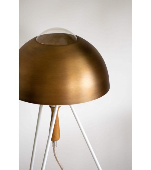 Studio Simple Blanc & laiton - Lampe de table, lampe de chevet Serax a poser de nuit led moderne originale design suisse