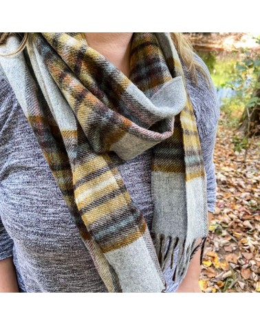 OTLEY Grigio - Sciarpa di lana merinos Bronte by Moon sciarpa inglese per donna da uomo per donna sciarpe di lana eleganti