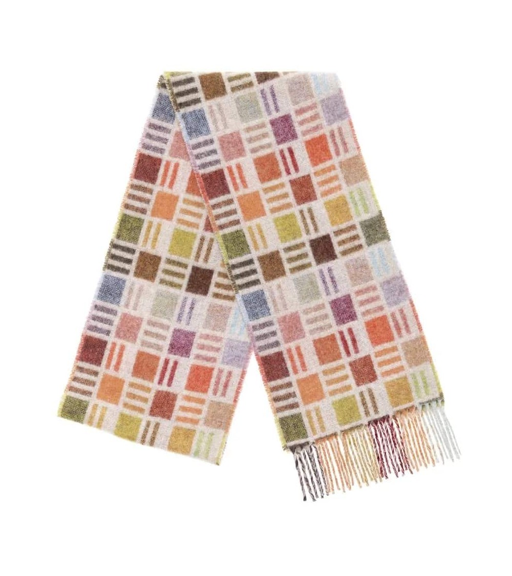 RIBBON Beige - echarpe multicolore en laine merinos Bronte by Moon luxe pour femme homme