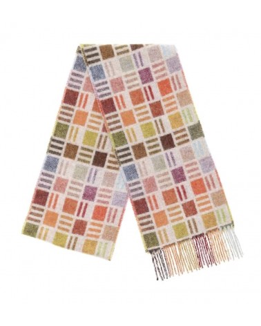 RIBBON Beige - echarpe multicolore en laine merinos Bronte by Moon luxe pour femme homme