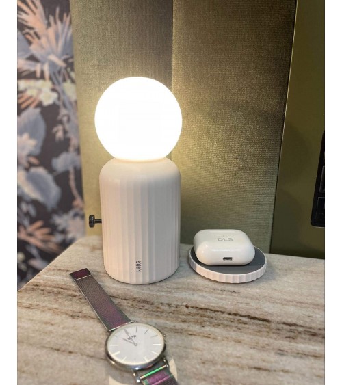 Skittle Lamp - Blanc - Lampe de table sans fil Lund London a poser de nuit led moderne originale design suisse