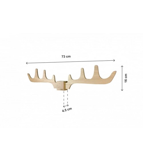 Merlin - Wall Coat rack in wood Reine Mère