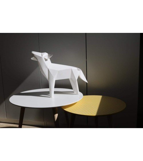 Lampe chien loup - Luminaire animal à poser, lampe de chevet Plizoo a poser de nuit led moderne originale design suisse