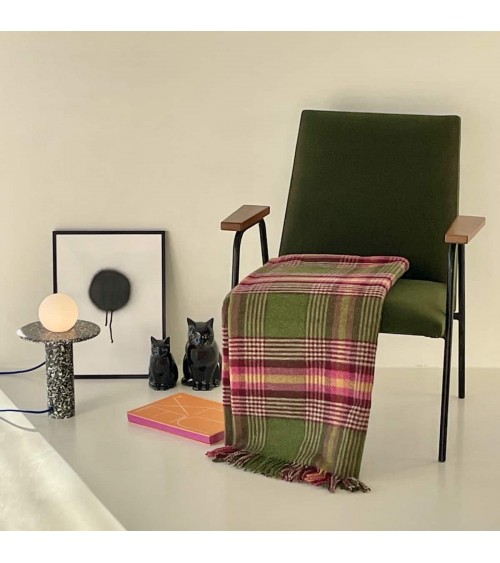 Plaid Christchurch Vert Pomme - Couverture en laine Bronte by Moon un plaid cocooning couverture chaude douce plaide lit