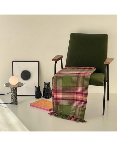 Plaid Christchurch Vert Pomme - Couverture en laine Bronte by Moon un plaid cocooning couverture chaude douce plaide lit