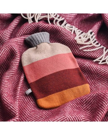 Red Colour Block - Hot water bottle with wool cover Catherine Tough bag long rechargeable luxury cute