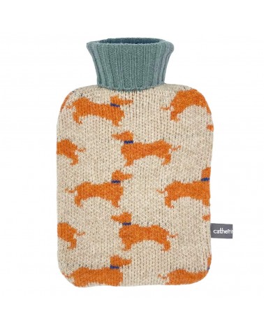 Sausage Dogs - Small Hot water bottle with wool cover Catherine Tough bag long rechargeable luxury cute