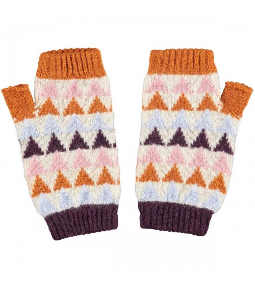 Triangle Rust - Wool fingerless gloves for women Catherine Tough original gift idea switzerland