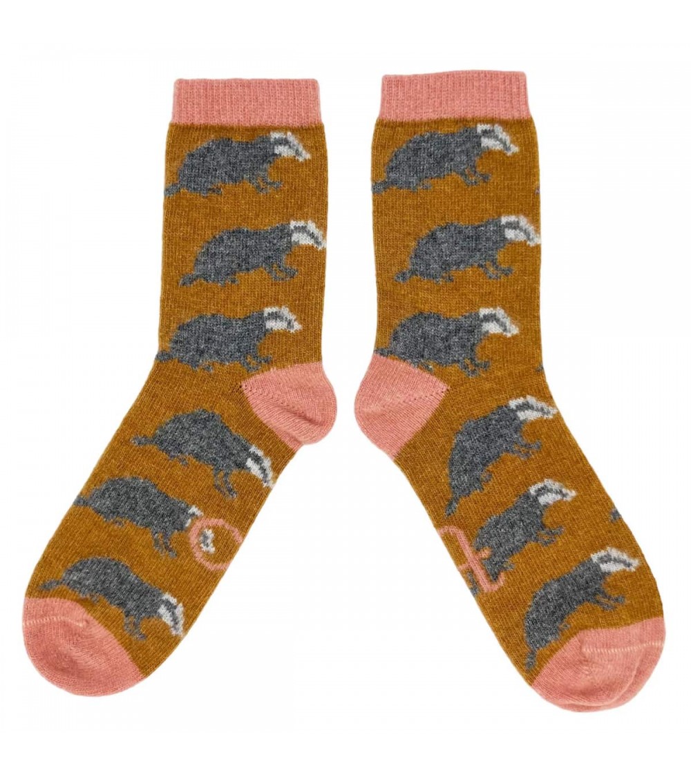 Badgers - Wool socks for women Catherine Tough funny crazy cute cool best pop socks for women men