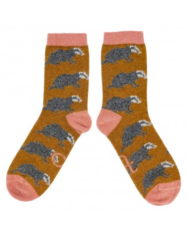 Badgers - Wool socks for women Catherine Tough funny crazy cute cool best pop socks for women men