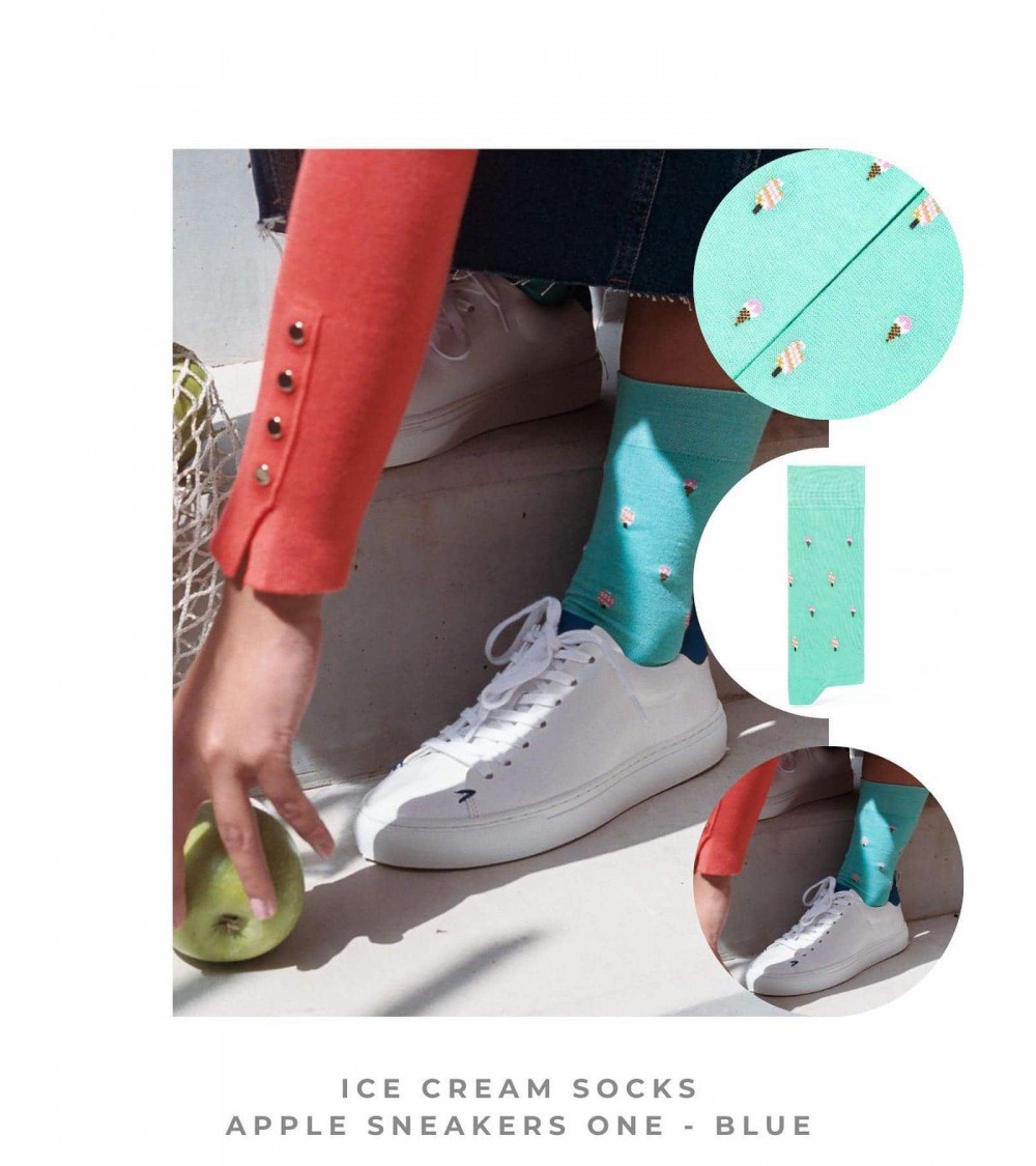 Ice Cream - Organic cotton socks The Captain Socks funny crazy cute cool best pop socks for women men